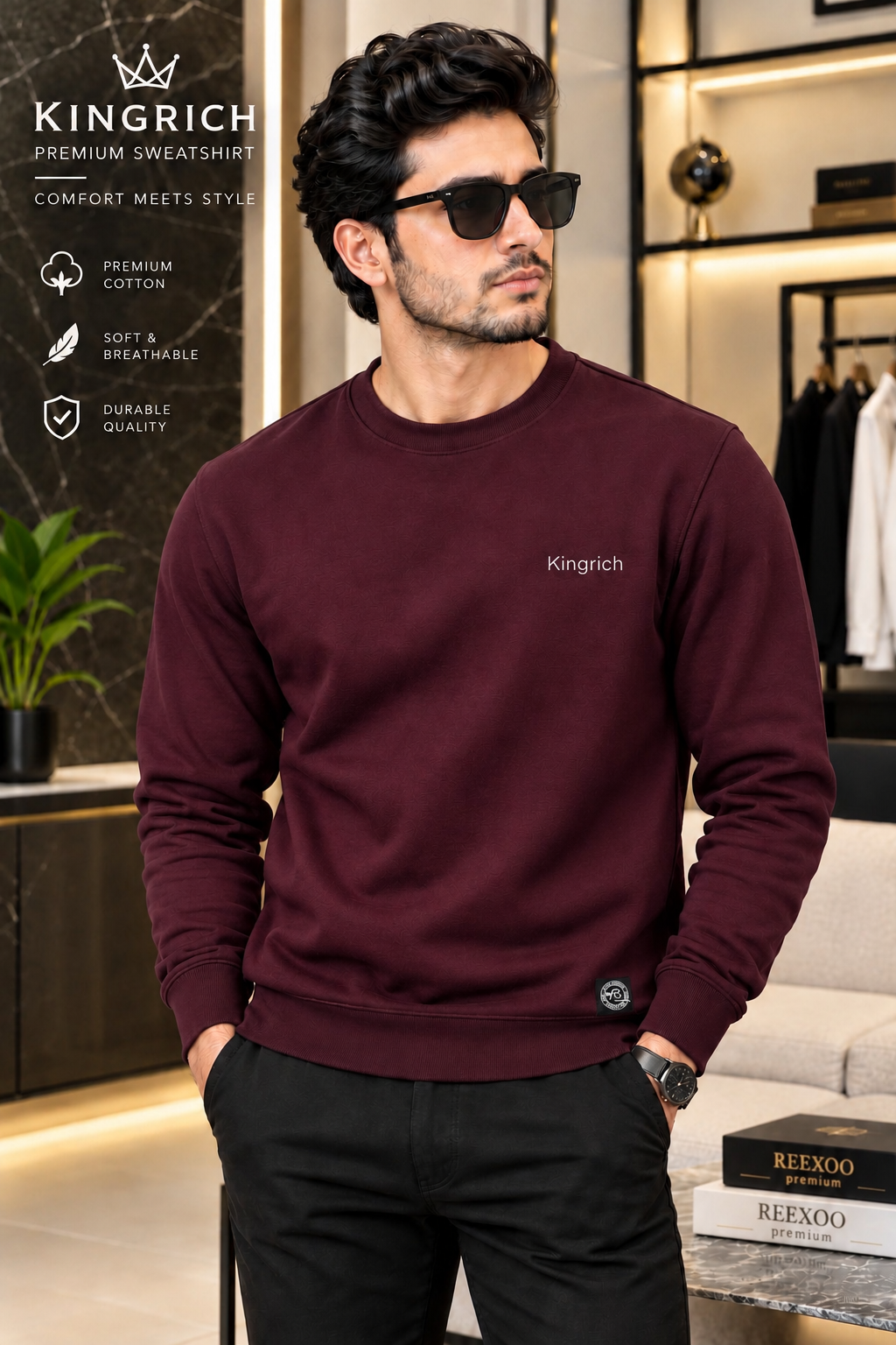 Premium Quality Sweetshirt - Maroon