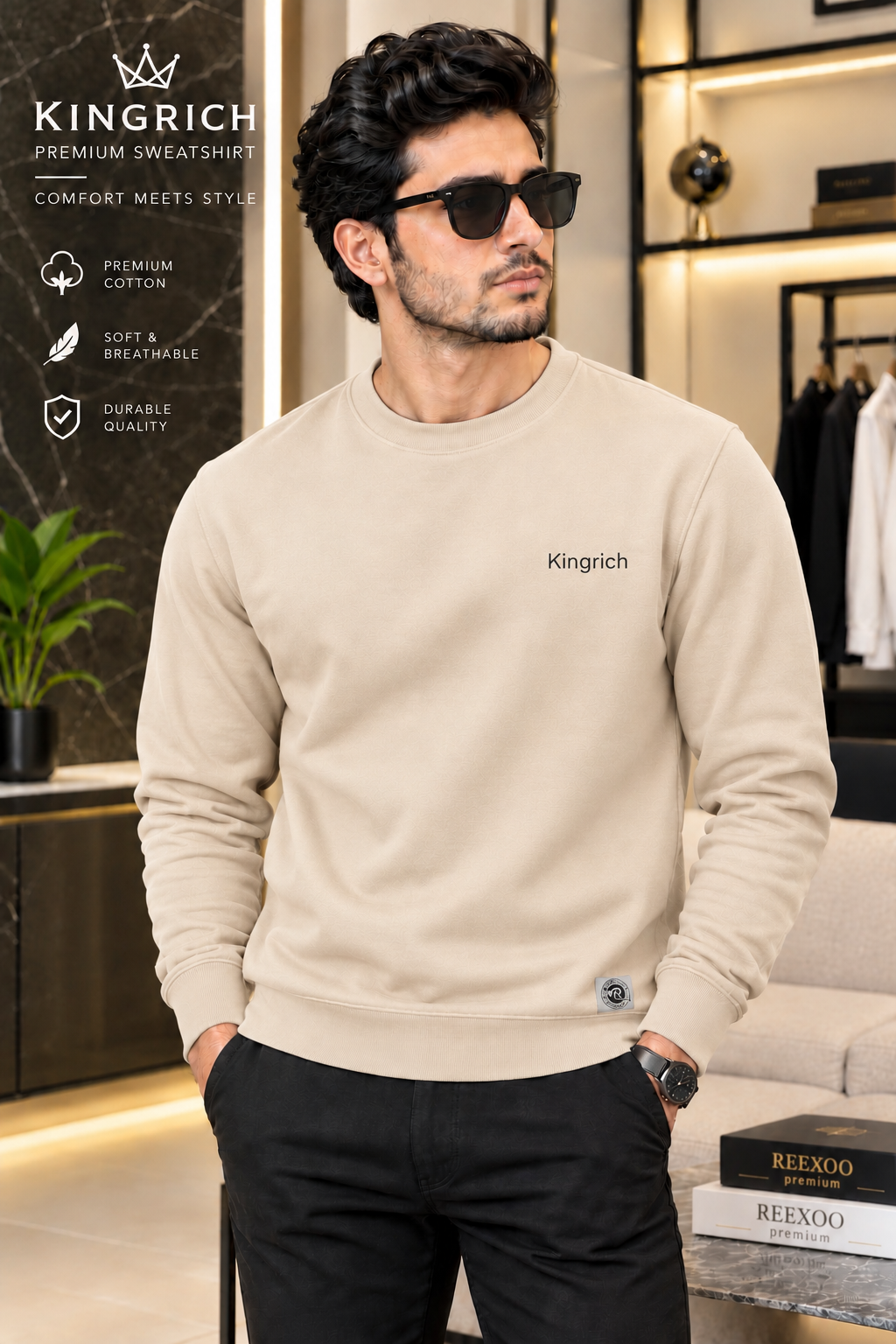 Premium Quality Sweetshirt - Sweet Beige